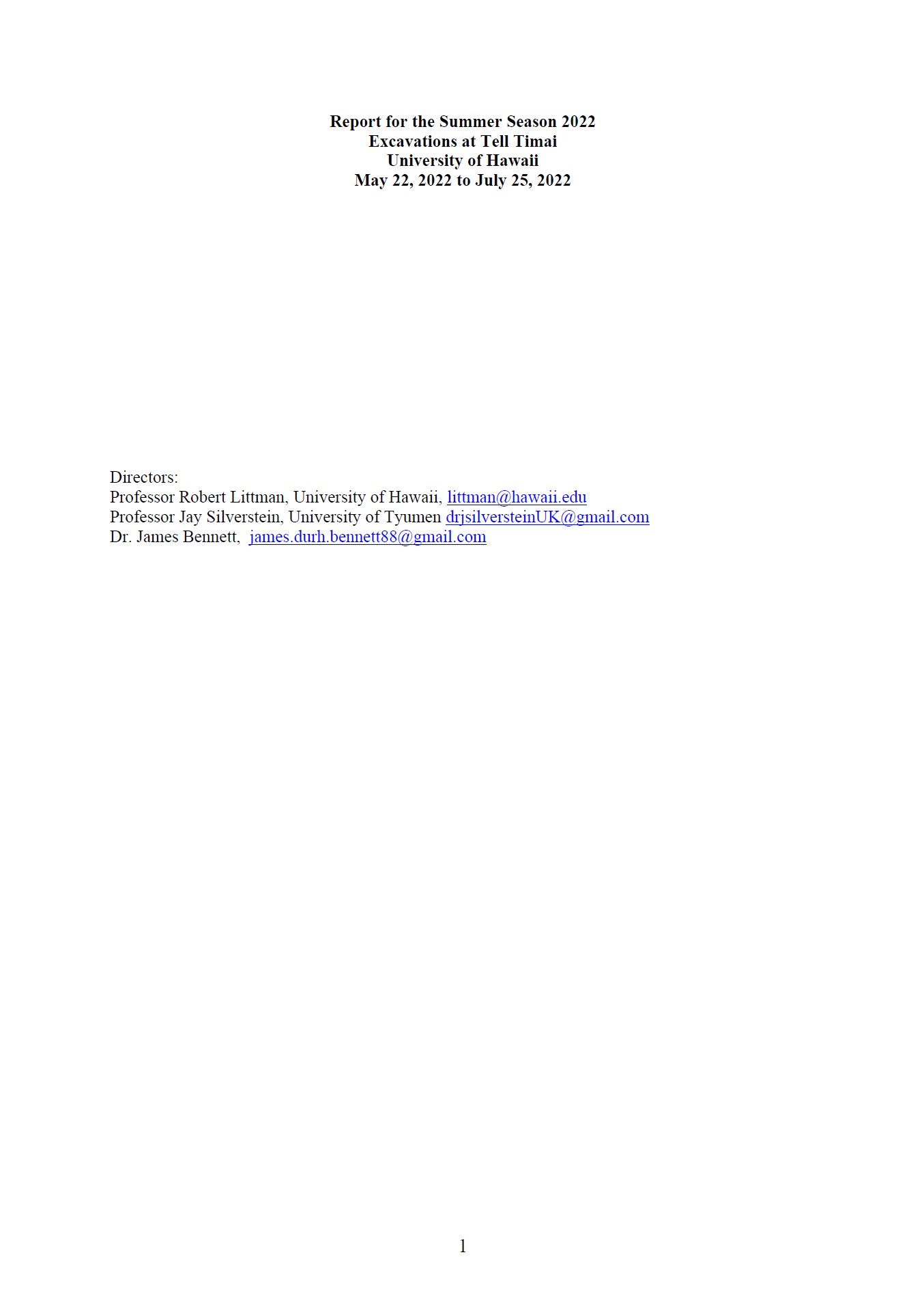 2022 Summer Report